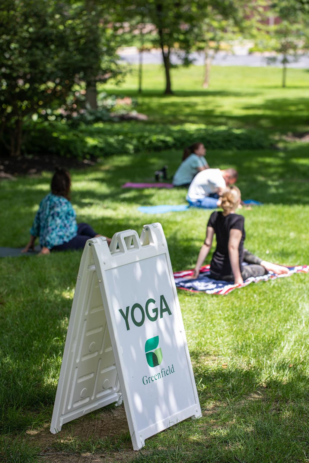 Outdoor yoga class