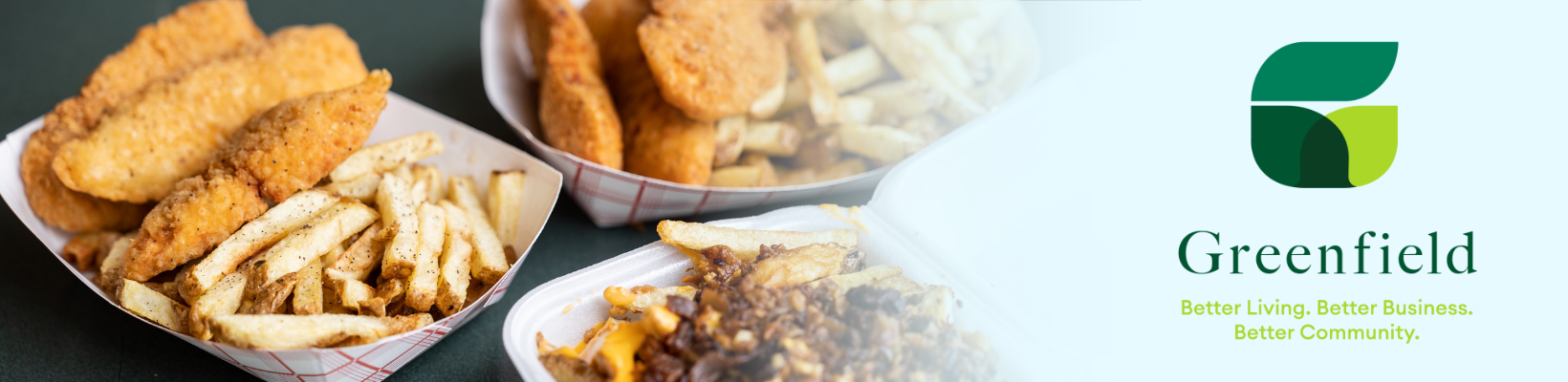 Chicken tenders and fries pictured in serving container 