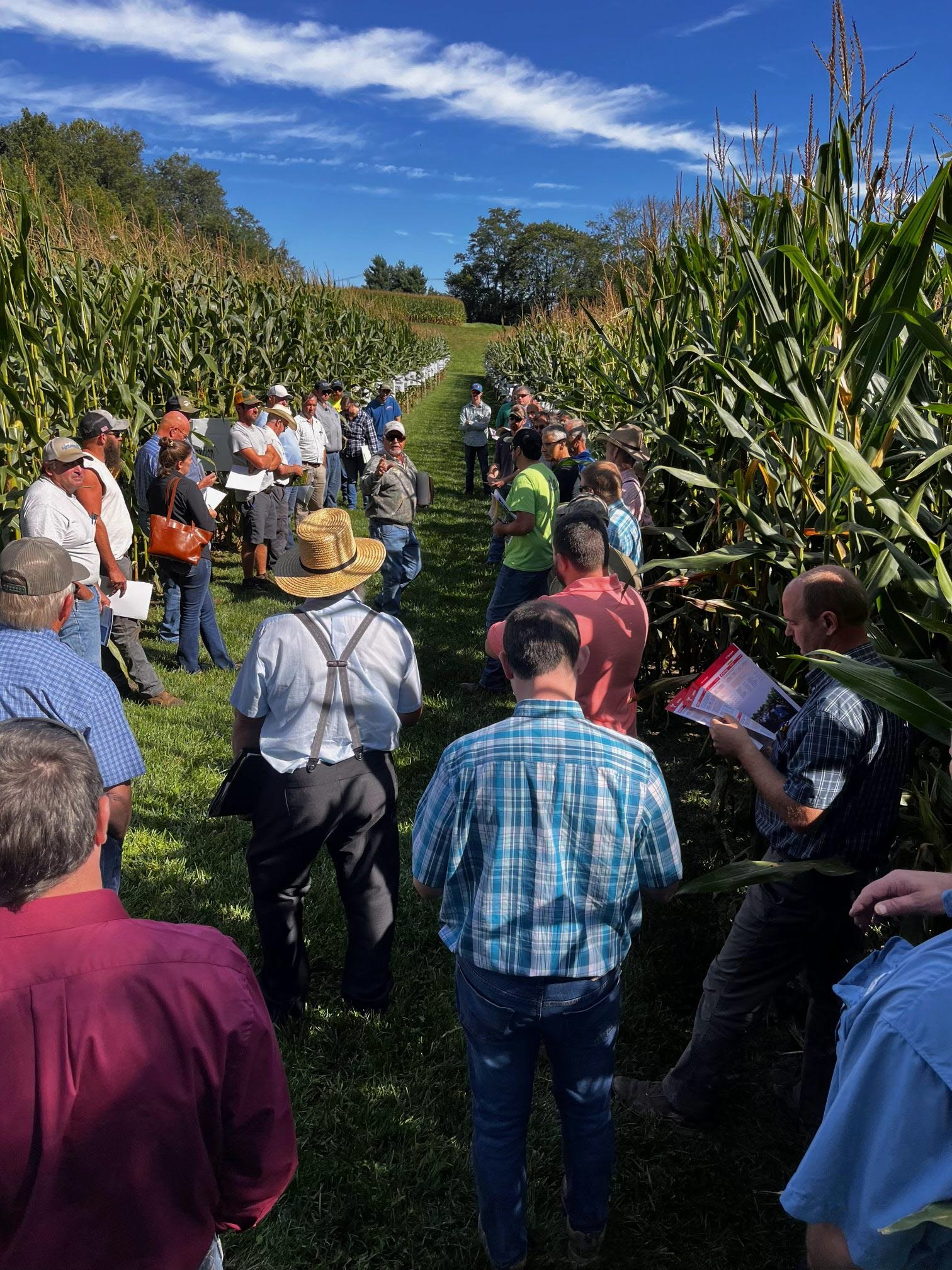 Event with farmers outside in a field 