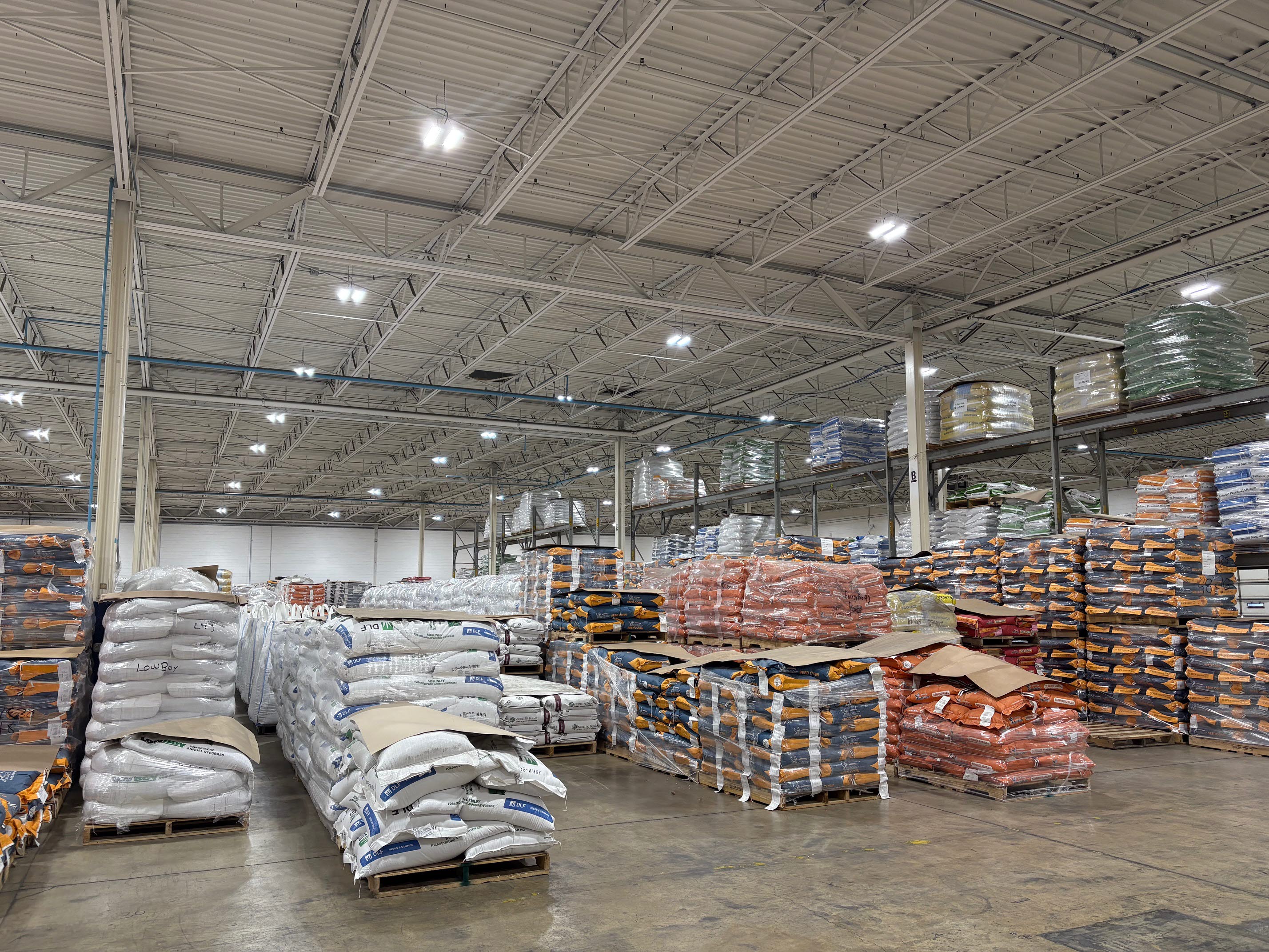 Interior or Kings Agriseeds warehouse in Greenfield 